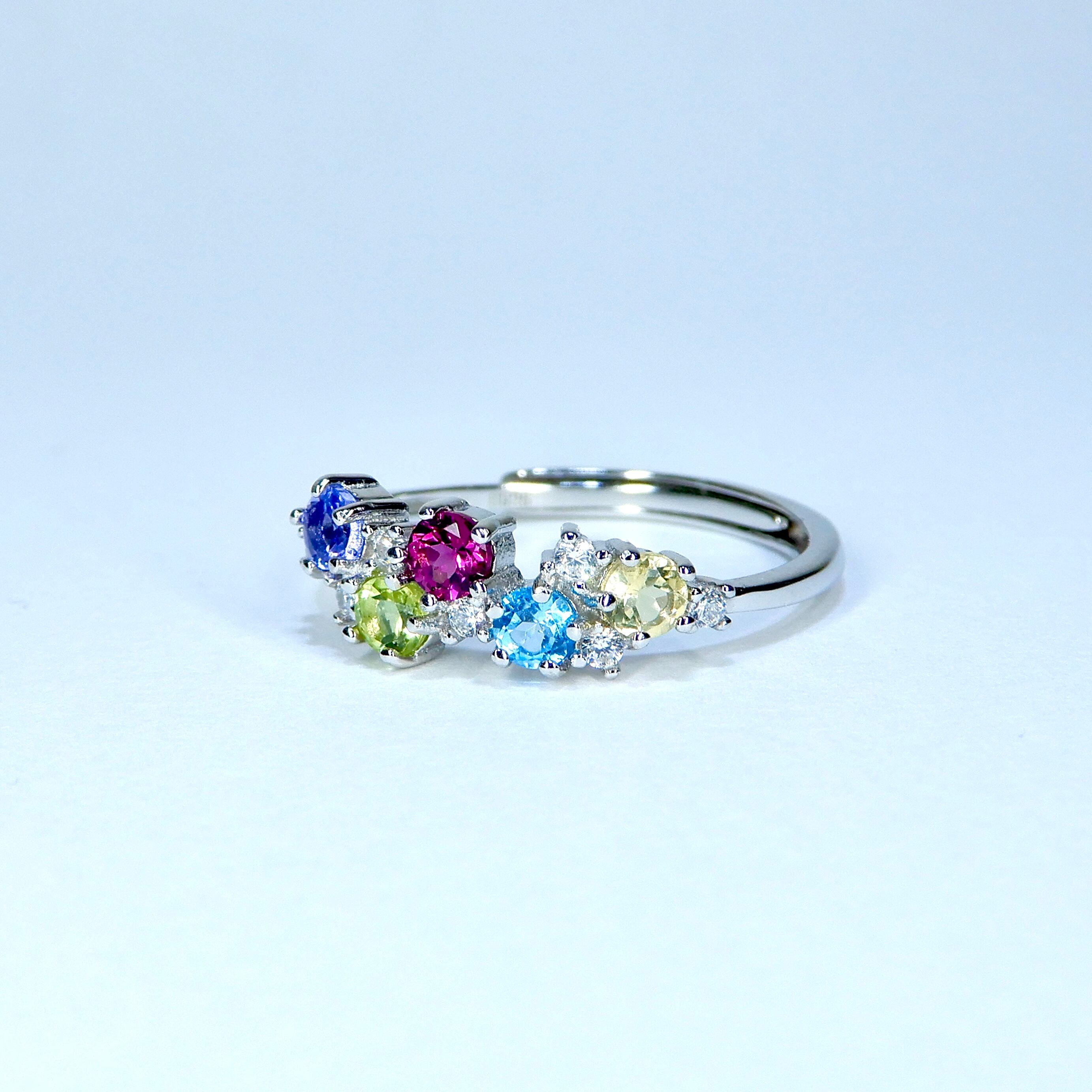 リースRing♦︎タンザナイト・ペリドット・ロードライトガーネット・ブルートパーズ・レモンクォーツ♦︎