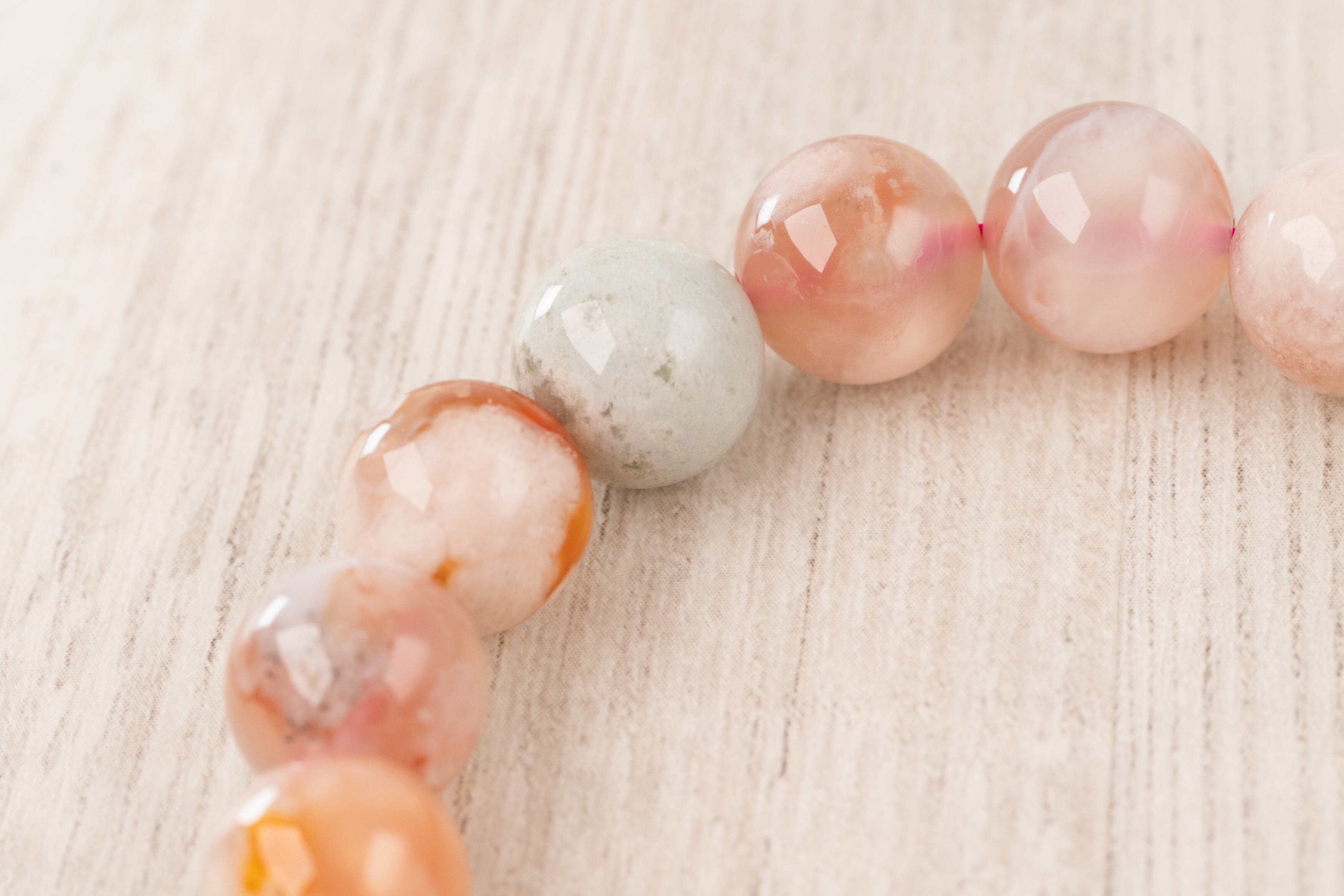 ◇一点物◇ 桜瑪瑙/チェリーブロッサムアゲート ブレスレット 11mm
