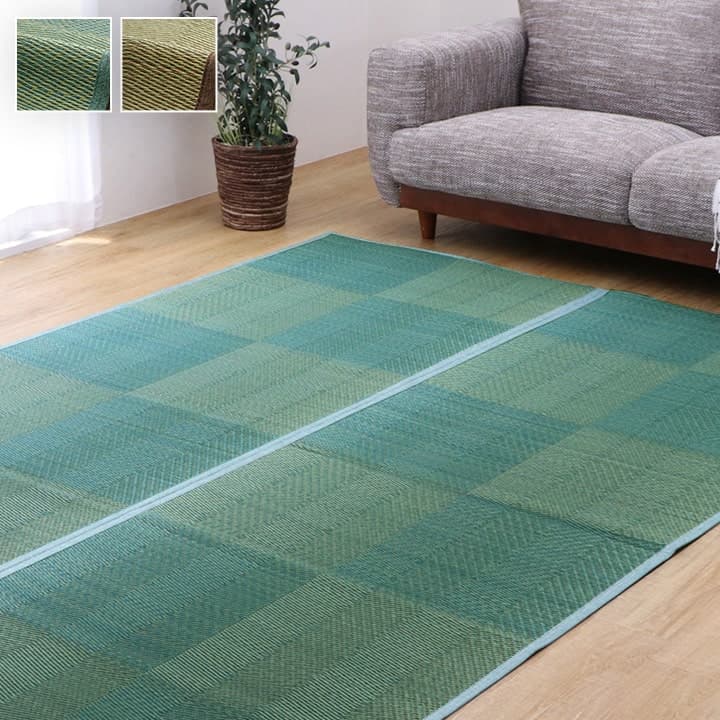 花ござ *NDXルネ 本間8畳 BL 382X382 382×382cm ラグマット カーペット