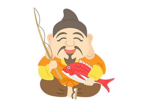 七福神の恵比寿天の神様のイラスト | イラストセンター有料素材販売