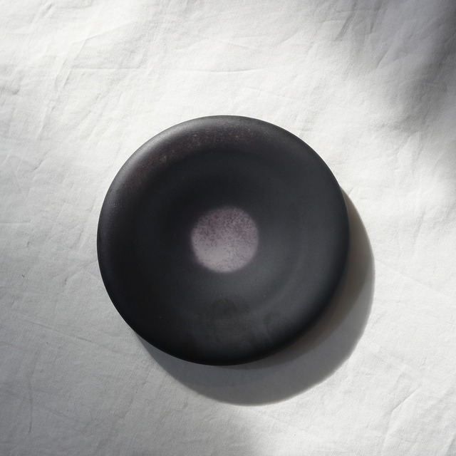 nora glassworks 甲田彩恵 (ノラグラスワークス) thick plate 5寸 プレート black