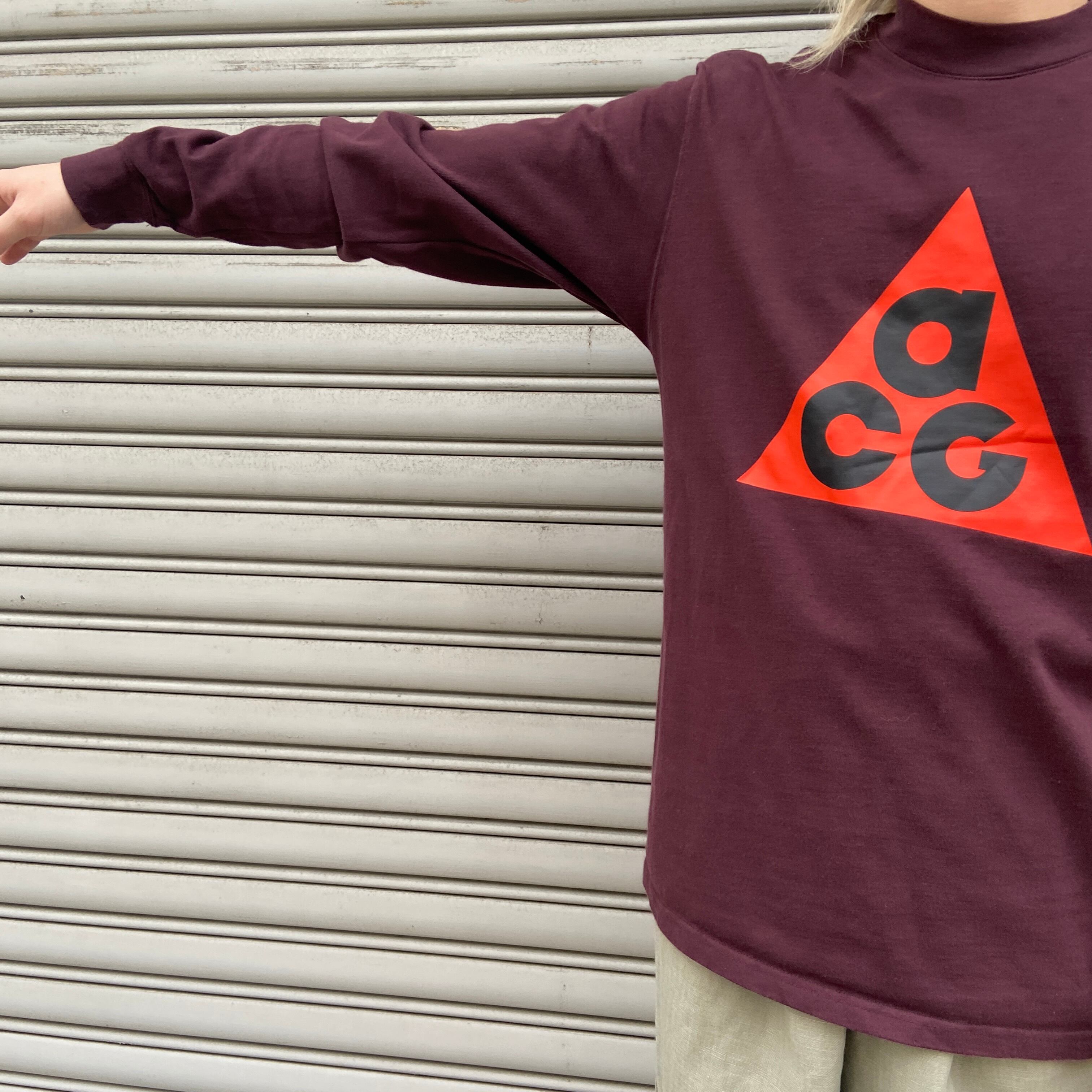 NIKE ACG 三つ目ロゴ長袖Tシャツ バーガンディ S 旧ロゴ | 古着屋 Uan
