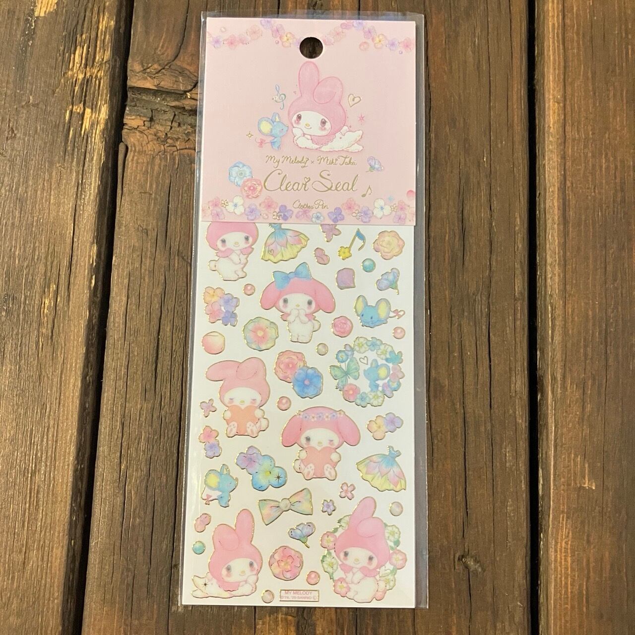 サンリオ×たけいみき マイメロディ フラワーフェアリーズ 金箔クリアシール X12