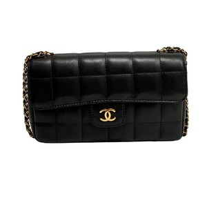 CHANEL シャネル チョコバー チェーンショルダー ラム ブラック 11番台 7581-202206