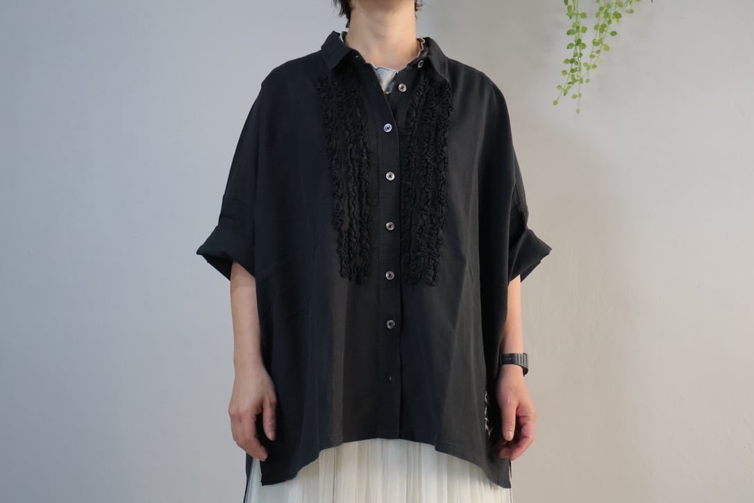 シーチングピグメントフリルBIGロングシャツ【12601-442-20】2026SS