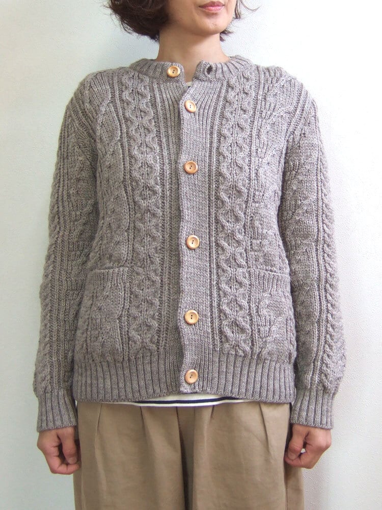 Kerry Woollen Mills ケリーウーレンミルズ Aran Cable Collarless ...