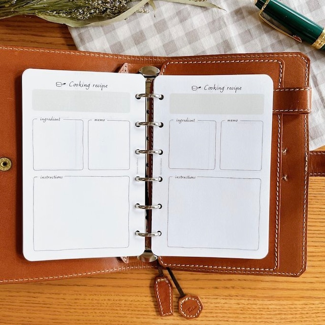 ミニ6穴サイズ/お料理レシピリフィル