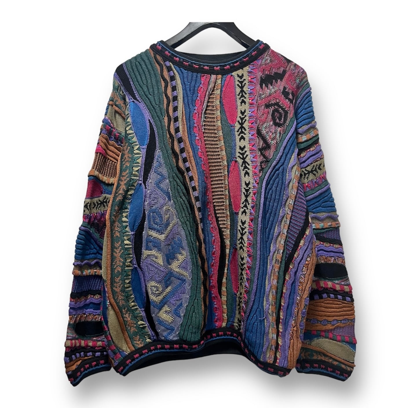 size:L 【 Tundra for Bachrach 】コットン 3Dニット セーター size:L 【 Tundra for Bachrach 】コットン 3Dニット セーター