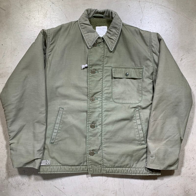 80's U.S.NAVY A-2 デッキジャケット 後期型 オリーブドラブ DLA100-86-C-0880 CENTRE MFG CO 38-40  MEDIUM USN 美品 希少 ヴィンテージ BA-1576 RM1995H | agito vintage powered by BASE