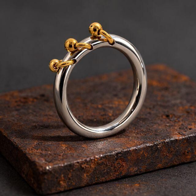 ステンレス 指輪 リングピアス チャーム ユニセックス デザインリング