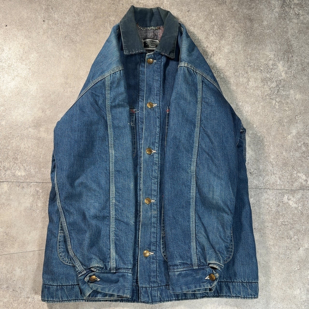 70's Sears シアーズ work Leisure デニムカバーオール ブランケット