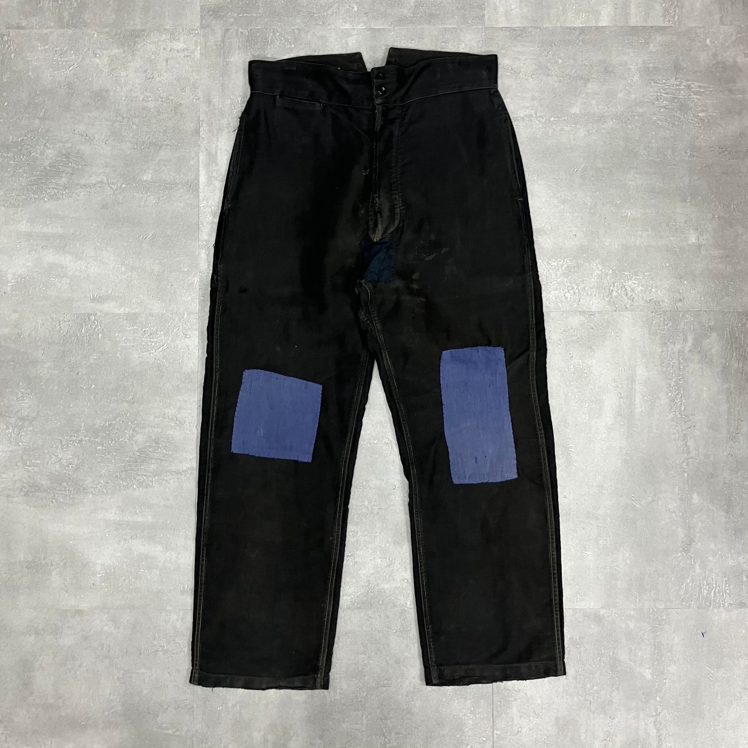 《実寸w35l29》Le Favori 40s French Work Mole Skin Black No.2335