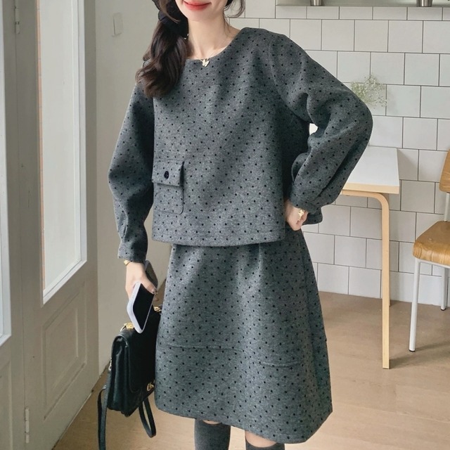 SET◆Tiny dot skirt set　B1291