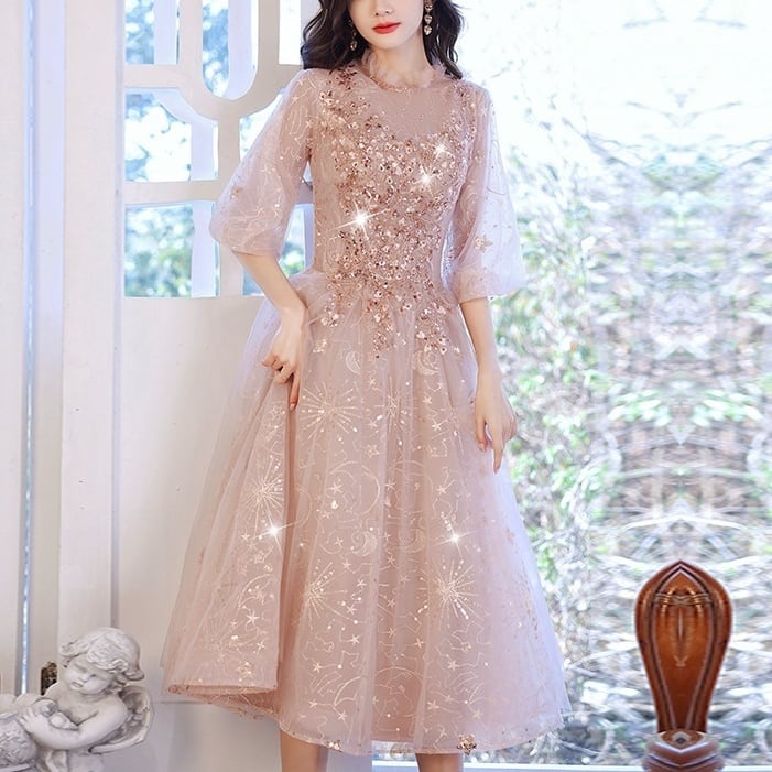 ドレスイブニングドレス パーティドレス ロングワンピース パーティ ドレス 立ち襟 ボリュームチュール ロング/イブニング