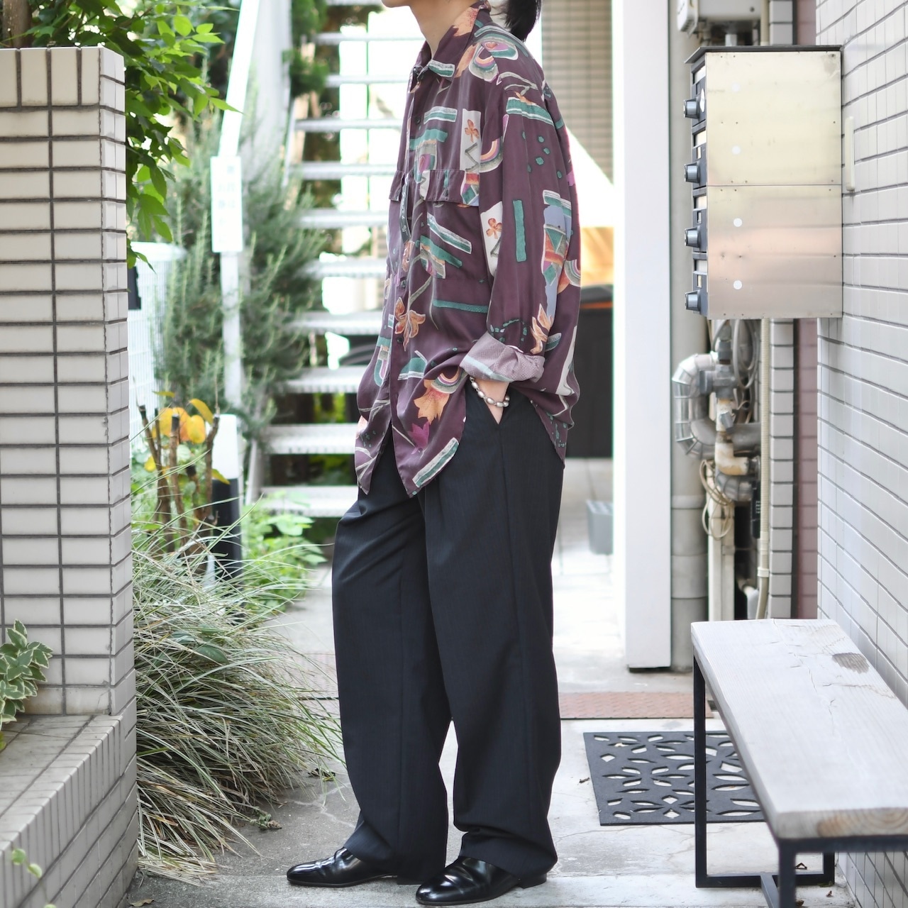 goouch dead stock design pattern silk shirt