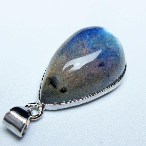 ラブラドライト ペンダント 一点物 メール便可 [M便 1/20] 112-11752