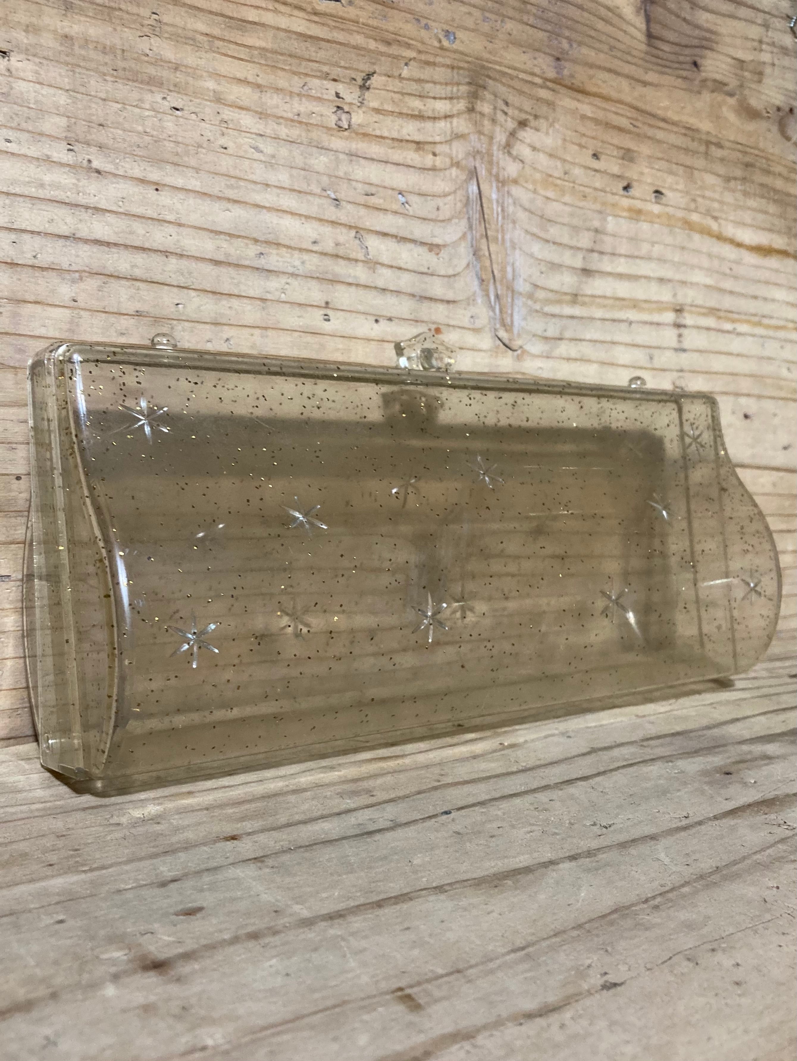 50s VINTAGE LUCITE CLUTCH BAG (beady  clothing)
