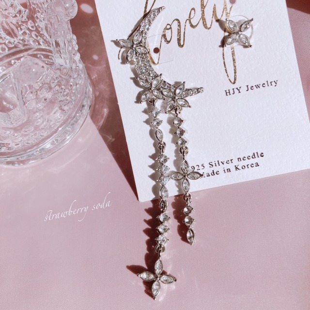 シルバームーン アシンメトリー ピアス&イヤリング