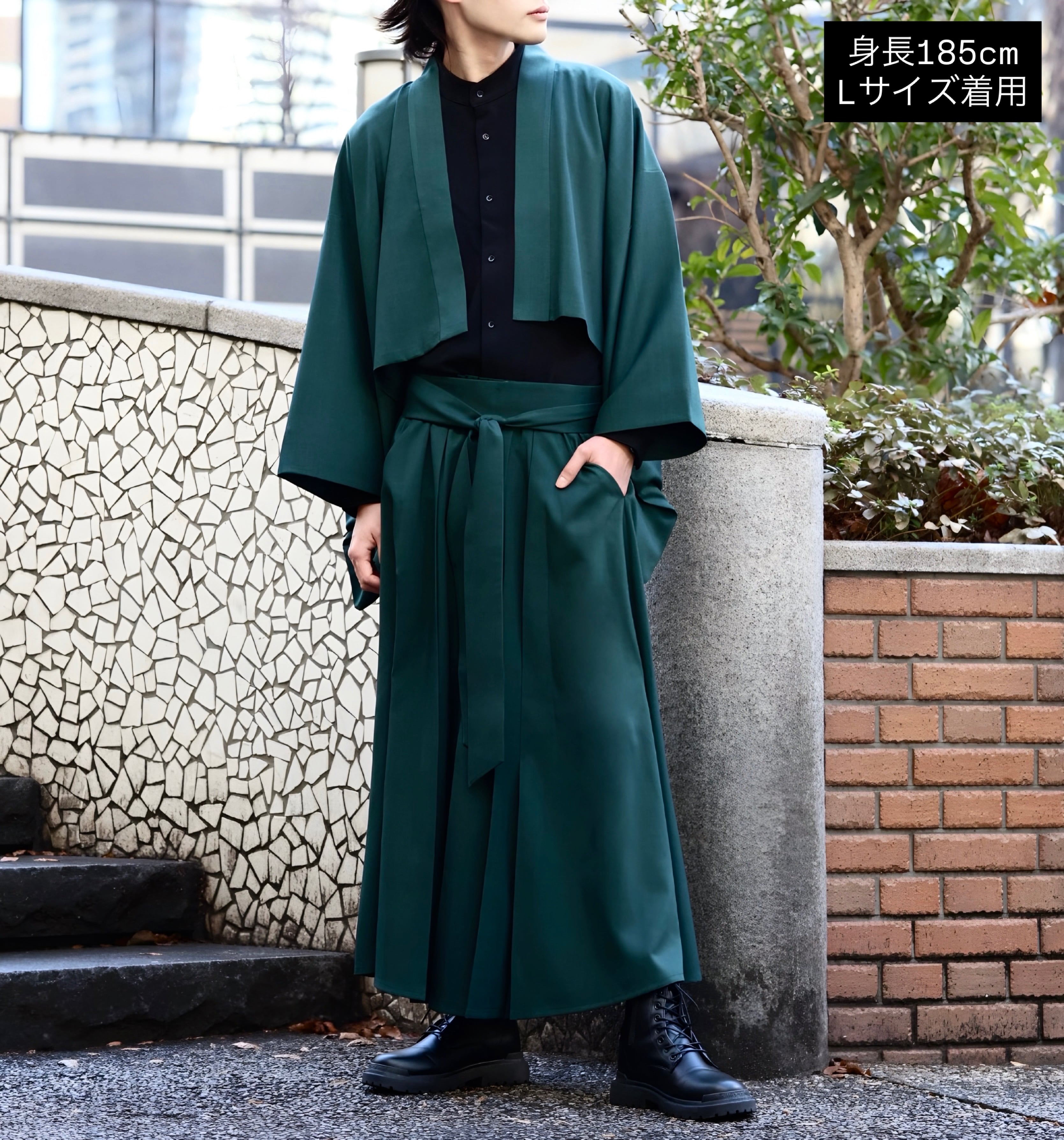 メンズ】ショート丈の羽織 深緑 | MISAMARU