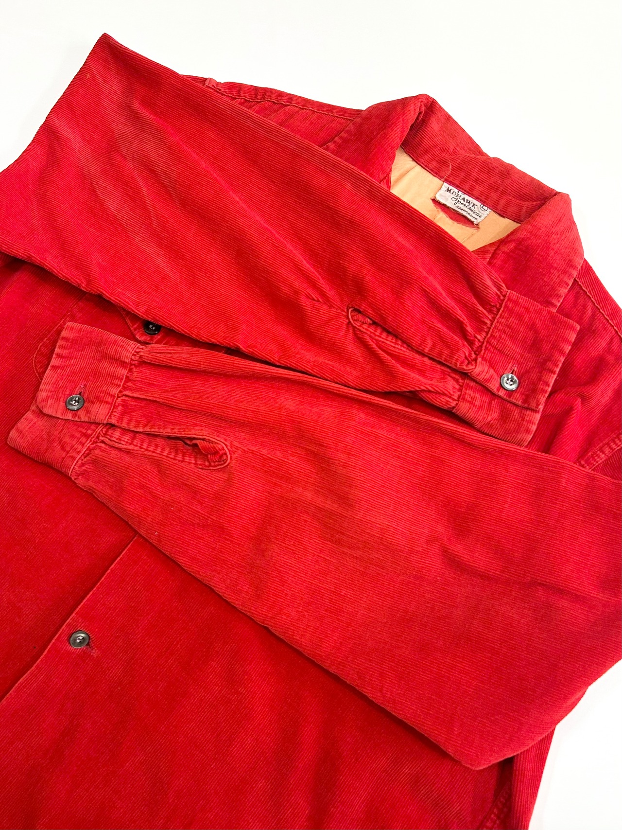 40s MOHAWK CORDUROY OPEN COLLAR SHIRT Size L