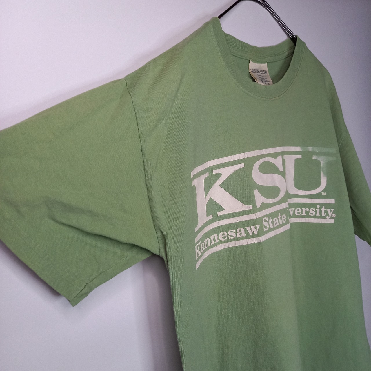 COMFORT COLORS　クルーネック　プリントTシャツ　カレッジロゴ　M