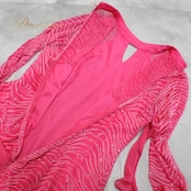 社交ダンス 衣装 スタンダード ドレス ワンピース パーティドレス Leirena レイリーナ ピンク系 フロート キラキラ レース フリル 長袖 ビビッドピンク 軽やか 華やか ステージ衣装 ダンスウェア フラッフィー おしゃれ フェミニン パーティー かわいい ルームウェア 体型カバー 動きやすい 練習用 大人用 楽しめる