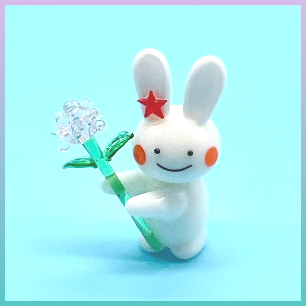 ガラス人形 ずぼらびっと うさぎ 紫陽花 | うさぎセレクトショップ森音