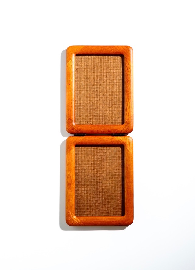 Oak wood 2panel photo frame, made in Taiwan
