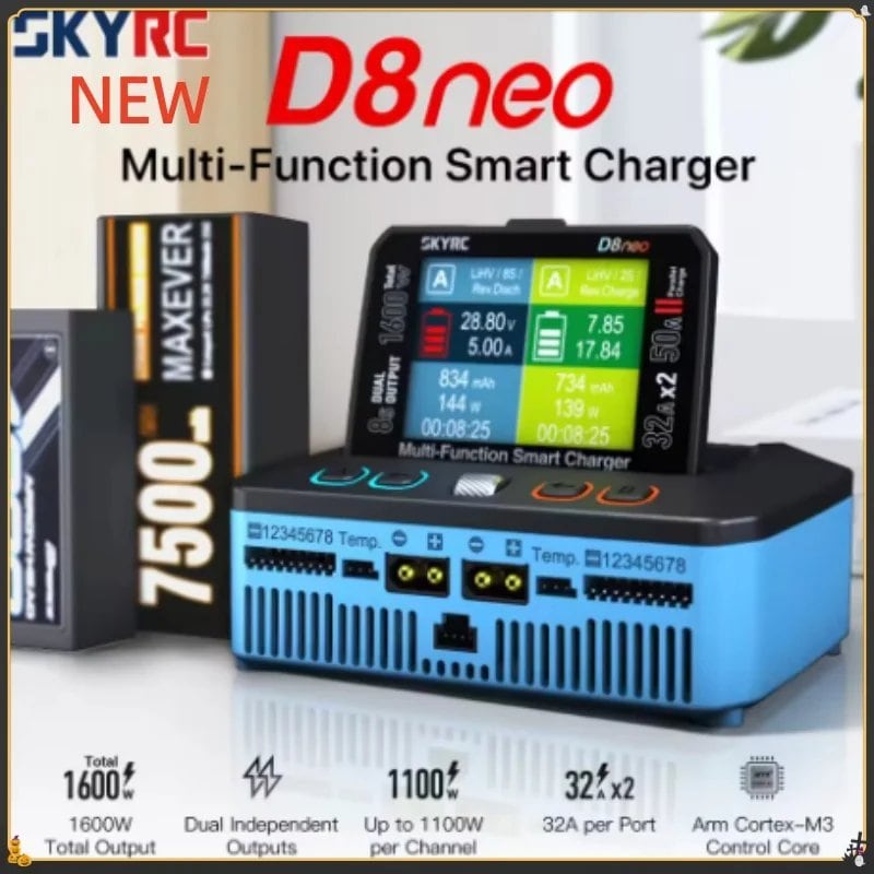 2026 SKYRC NEW D8neo スマート充電器 デュアル出力 1-8S LiPo LiFe Li