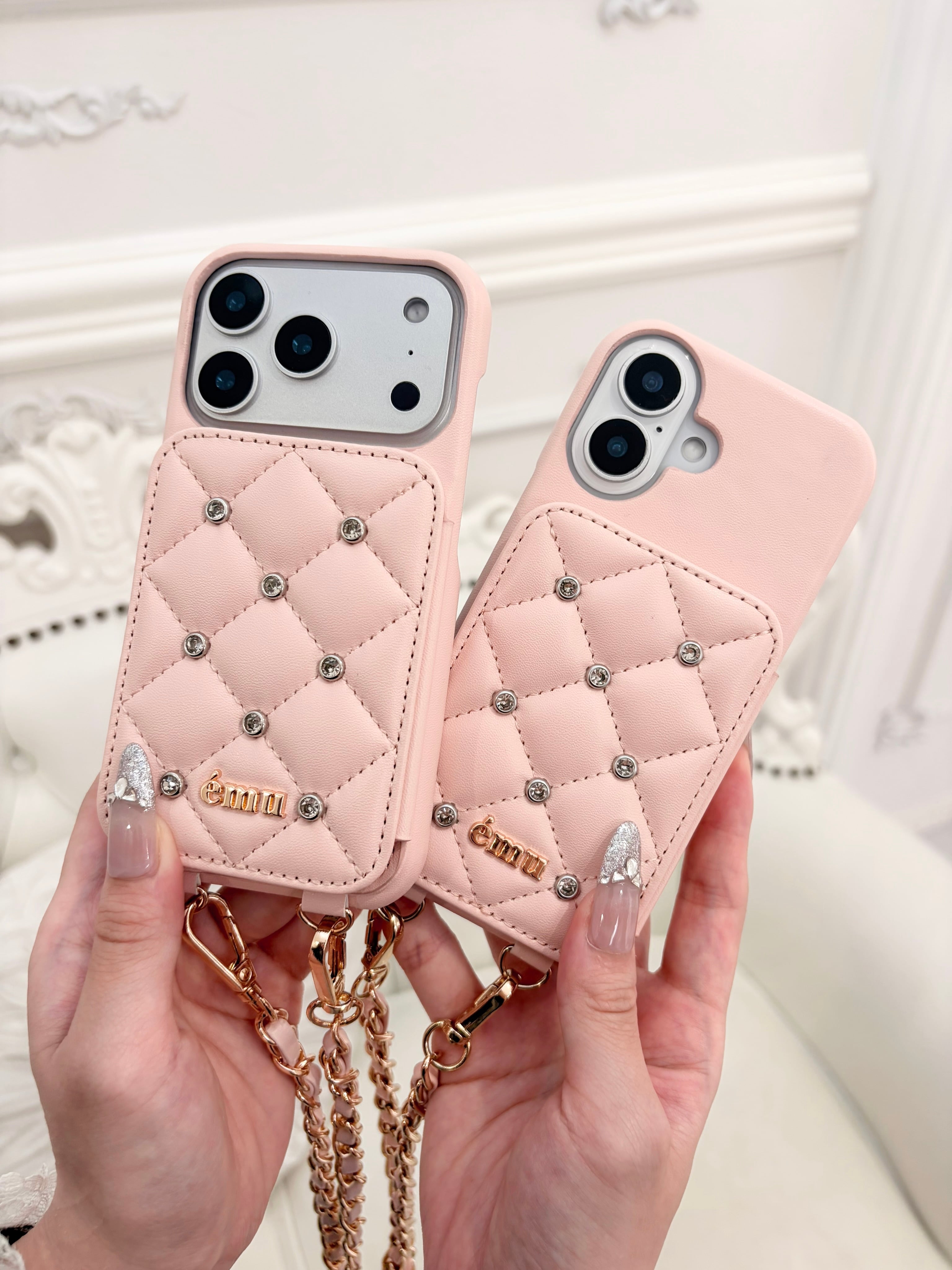 ÉMU キルティングビジューミラーiPhoneケース | emu.official.store