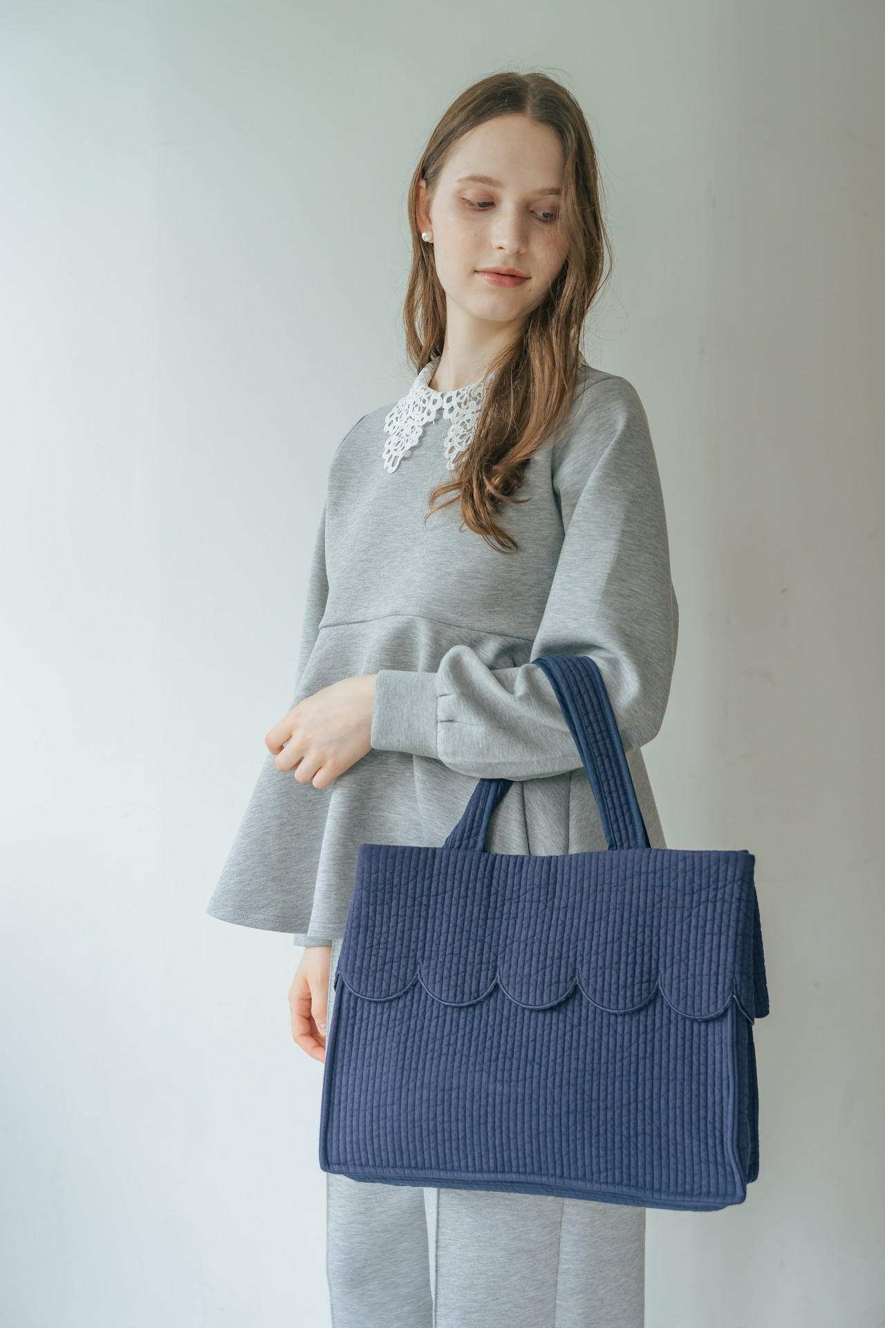 【Square Tote】Scallop Medium