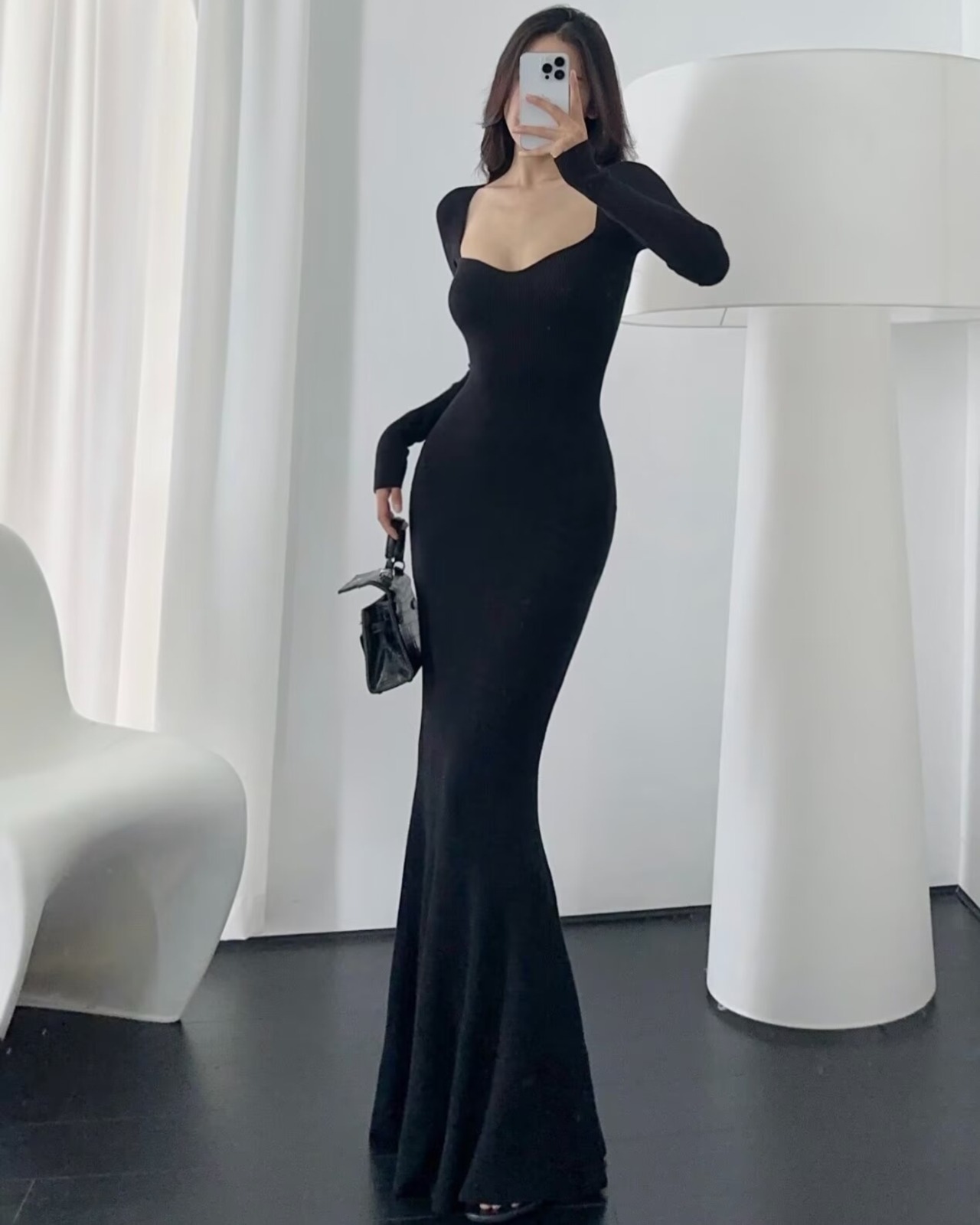 マーメイドリブニットワンピース 3color A0703 - 2