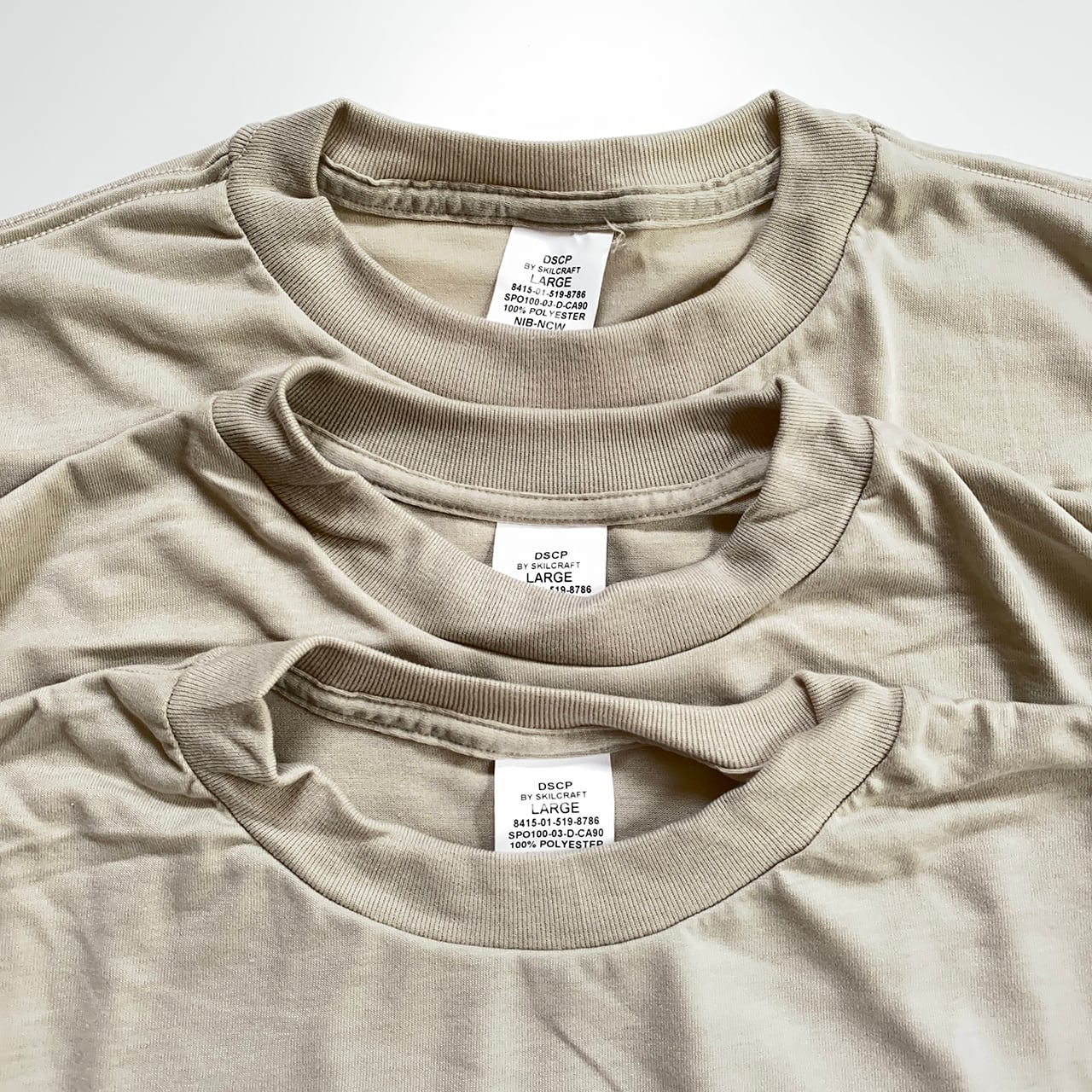 米軍実物 MOISTURE WICKING 3パック Tシャツ【Deadstock 】 SAND / L | hab