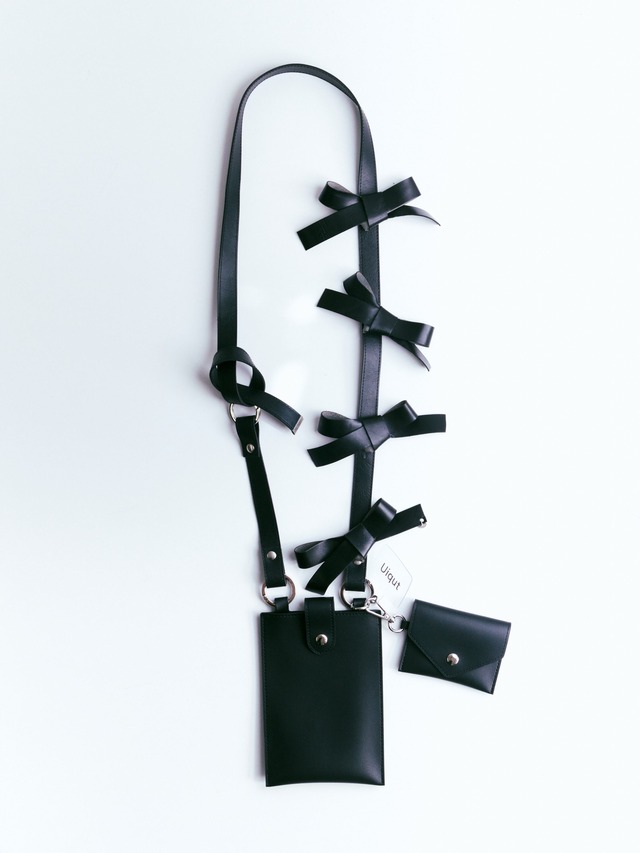 leather ribbon strap long(with bag)