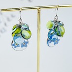 本物のお花を使った　わすれな草のつぶつぶサークルピアス イヤリング  ブルー