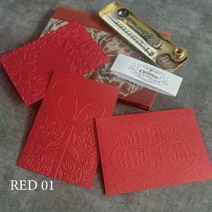 クリスマス　エンボスポストカー ド3枚セット