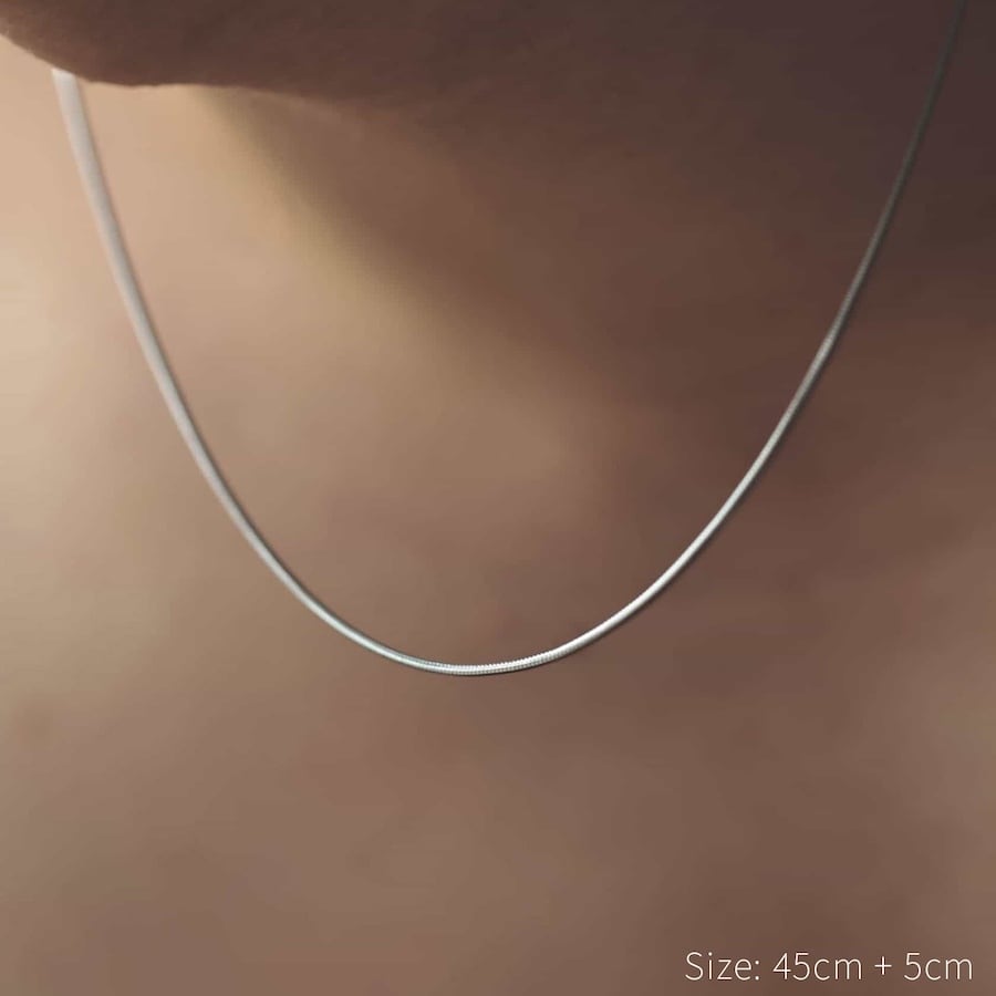 thin snake necklace (silver) #n52 | garcia