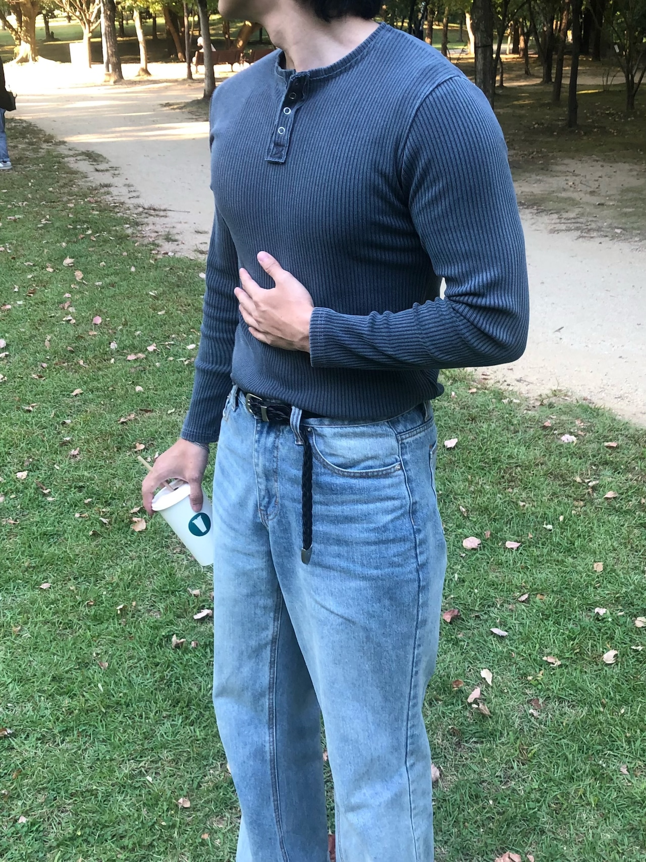 Pigment Ribbed Henley Neck Long Sleeve Knit (2color) - 14