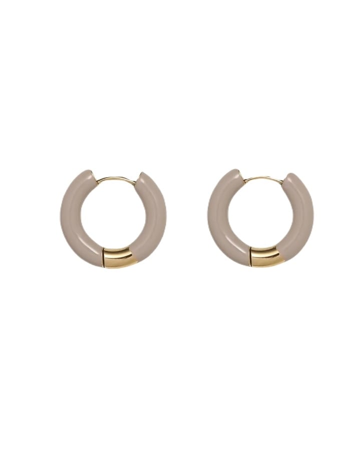 Enamel hoop pierce -Grey-【アレルギー対応】