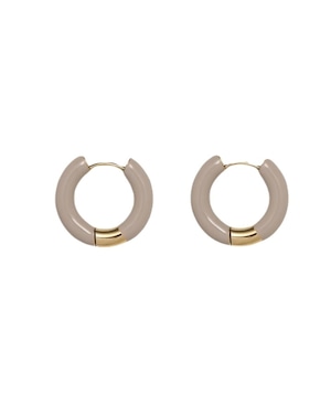 Enamel hoop pierce -Grey-【アレルギー対応】