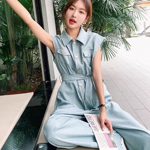 【送料無料】 オールインワン フレア Aライン ボトム パンツ ロング ポケット リボン ベルト 薄手生地 かわいい 大人可愛い 大人女子 綺麗 シンプル カジュアル 大人 上品 おしゃれ お洒落 こなれ感 ラフ コンサバ 着痩せ レディライク 無地 夏 20代 30代 40代 レディース 女性用 ママ デート お出かけ 女子会 お呼ばれ 休日 お茶会 授業参観 着回し 普段使い ファッション スタイル 楽ちん 体型カバー デイリーユース オーバーシルエット 垢抜け 動きやすい ブルー 大人カラー