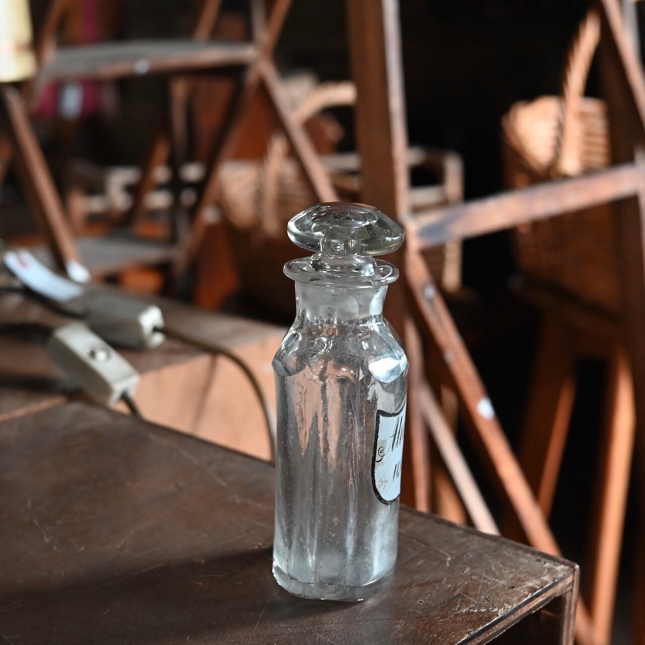 アンティーク デッドストック 標本瓶 薬瓶 蓋付ガラスボトル ミモザ ブロカント Medicine Bottle / メディシン ボトル【A】〈薬瓶・ボトル・ブロカント