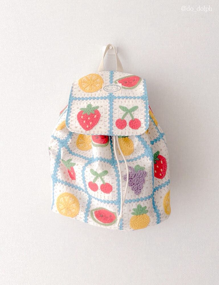 【終了】編み物 フルーツ クロシェスタイル リネン生地