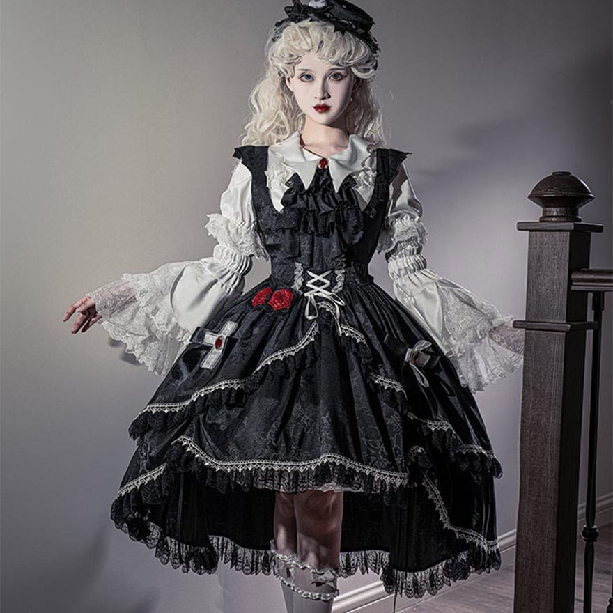 予約販売 王子系 少年装 ネックリボン スカーフ レース ブローチ 双子