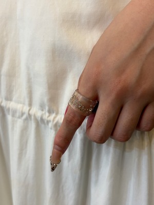 DIOR / vintage clear stone ring (o)