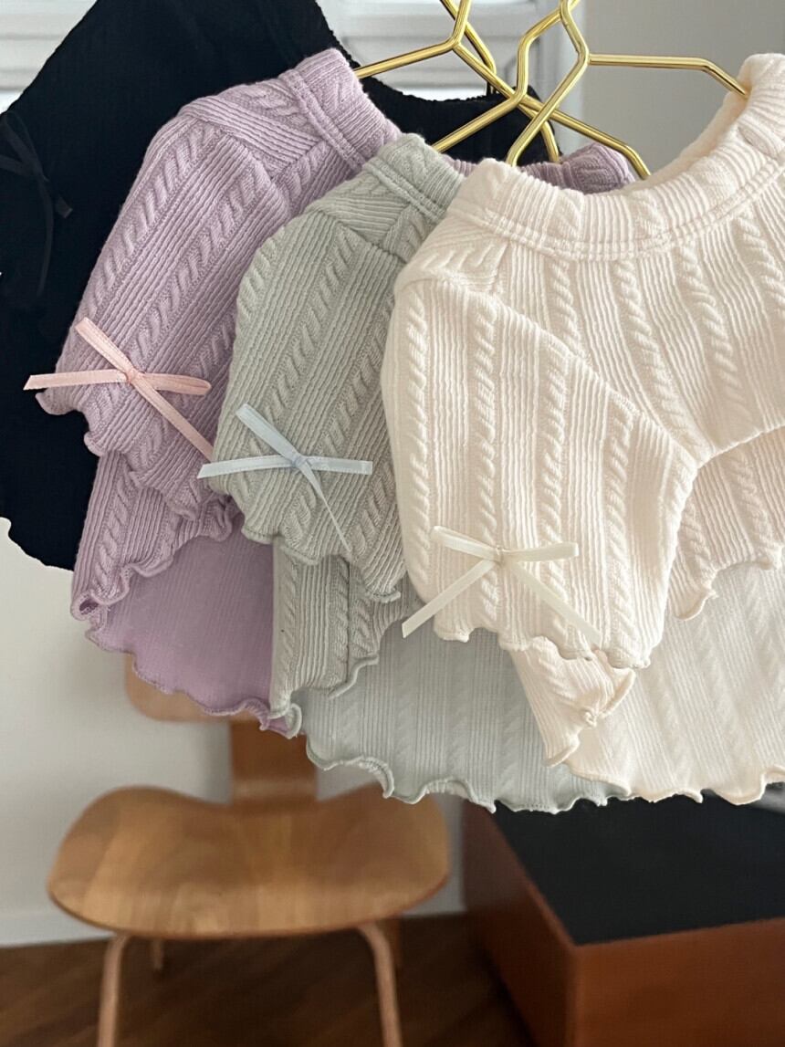 《予約》LH0003 JEMMA RIBBON CROP T-SHIRT