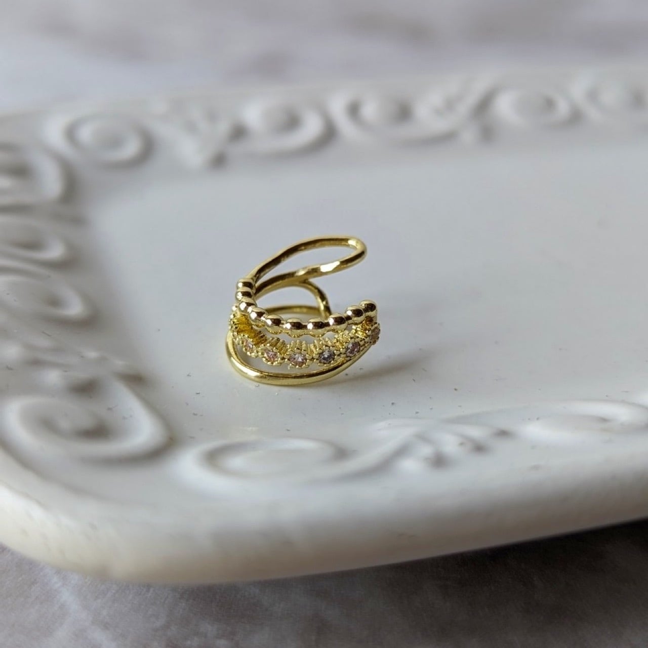 three line ear cuff 14k ／ ３連 イヤーカフ