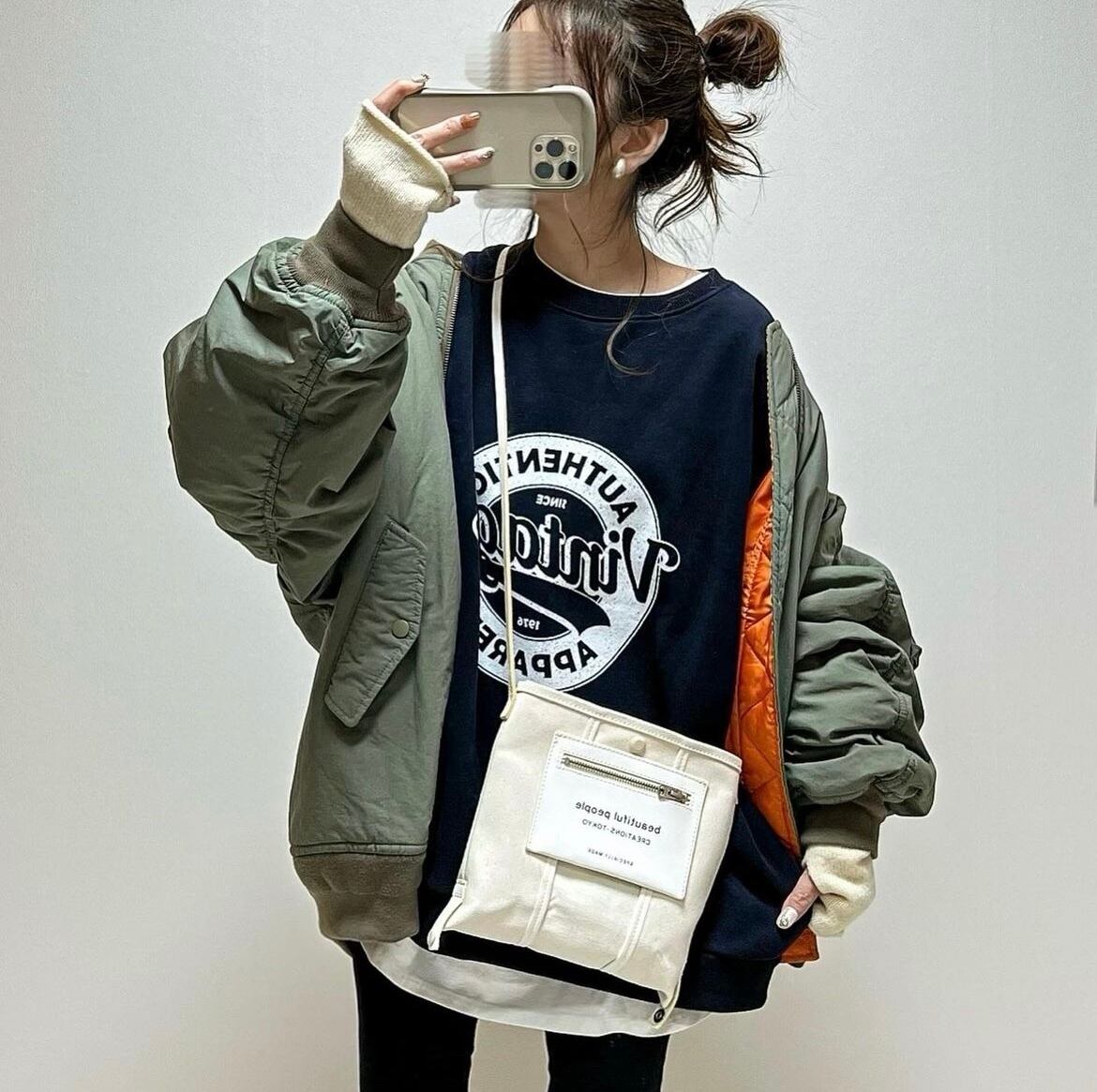 2color / vintageフロントデザインスウェット