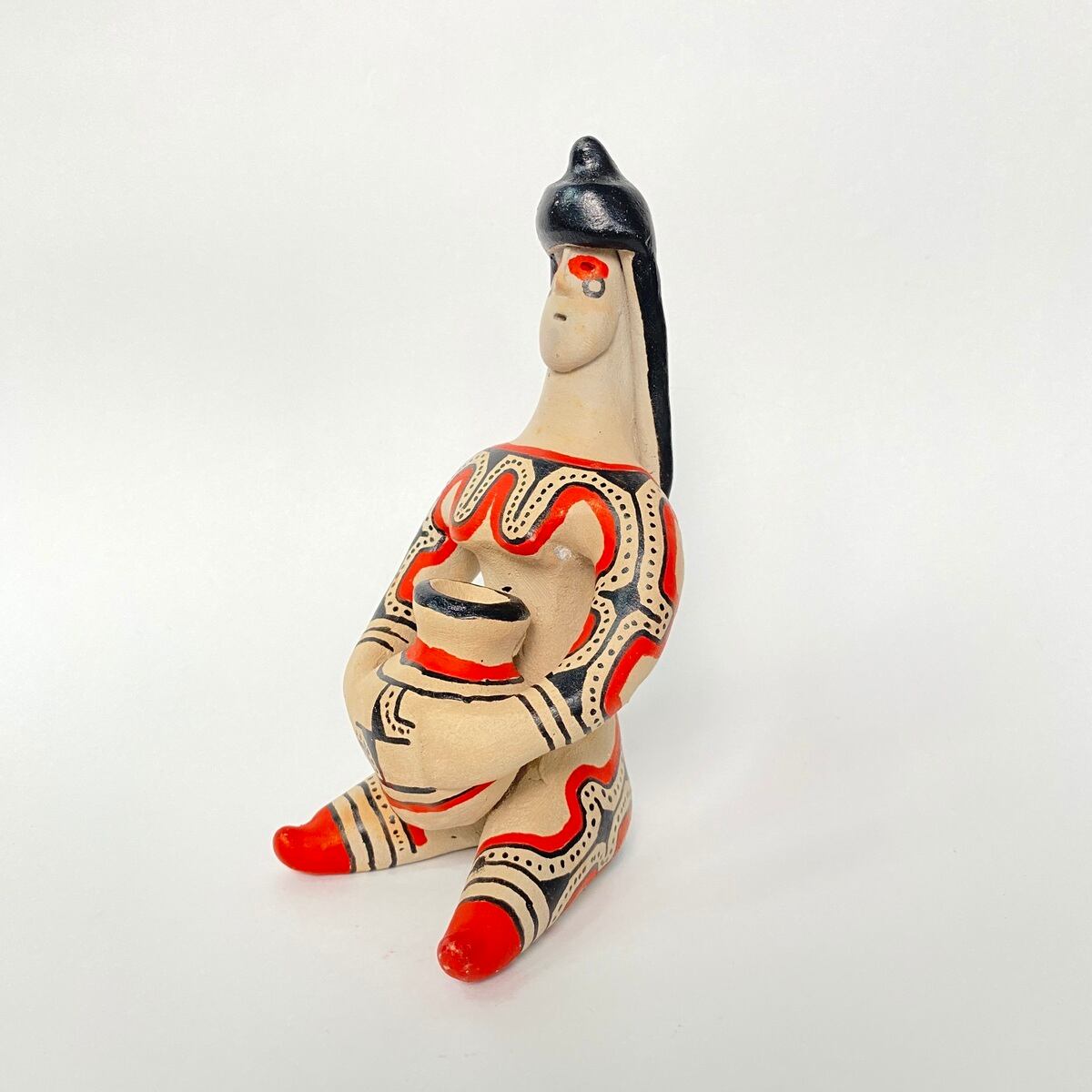 ブラジル カラジャ族 陶器 BONECA 人とツボ(12) | Coloridas コロリーダス