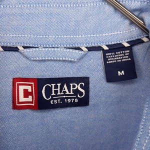 チャップス　オックスフォード　BDシャツ　刺繍ロゴ　ブルー　M